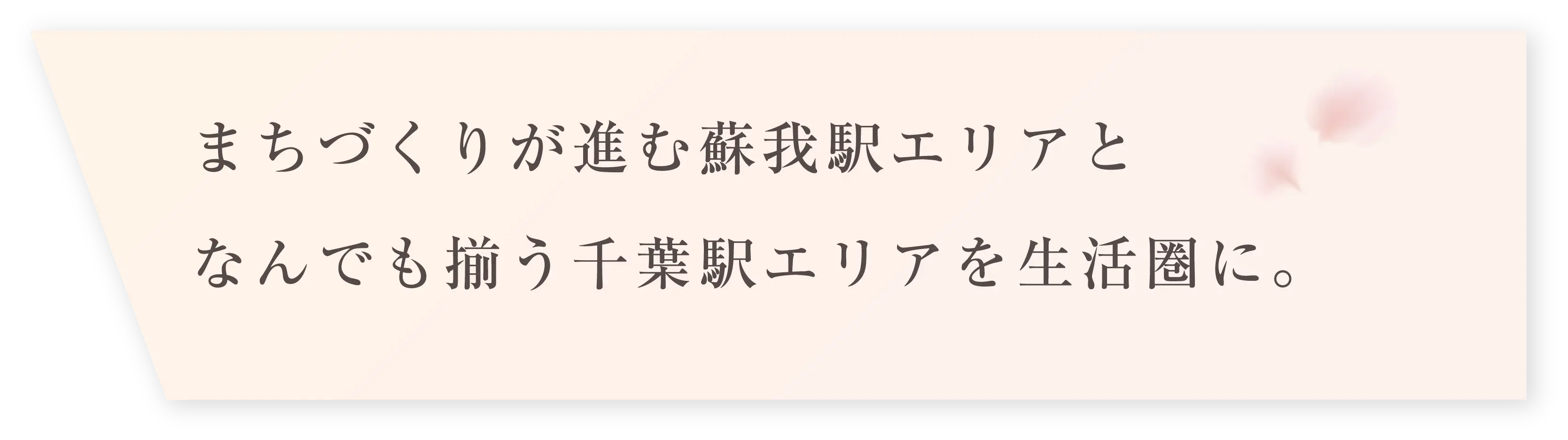 まちづくりが進む蘇我駅エリアとなんでも揃う千葉駅エリアを生活圏に。